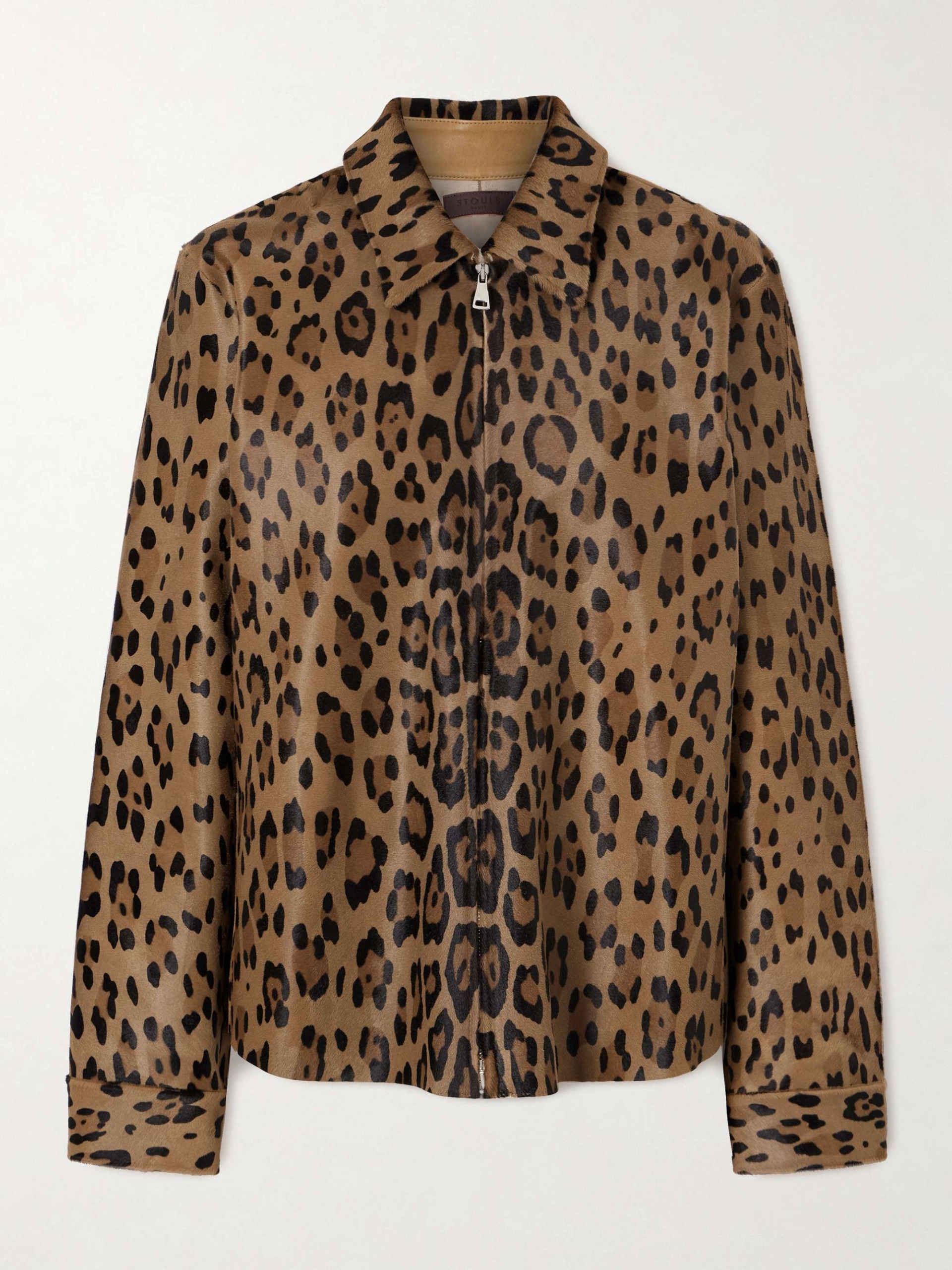 Huston Leopard-Print Calf Hair Jacket