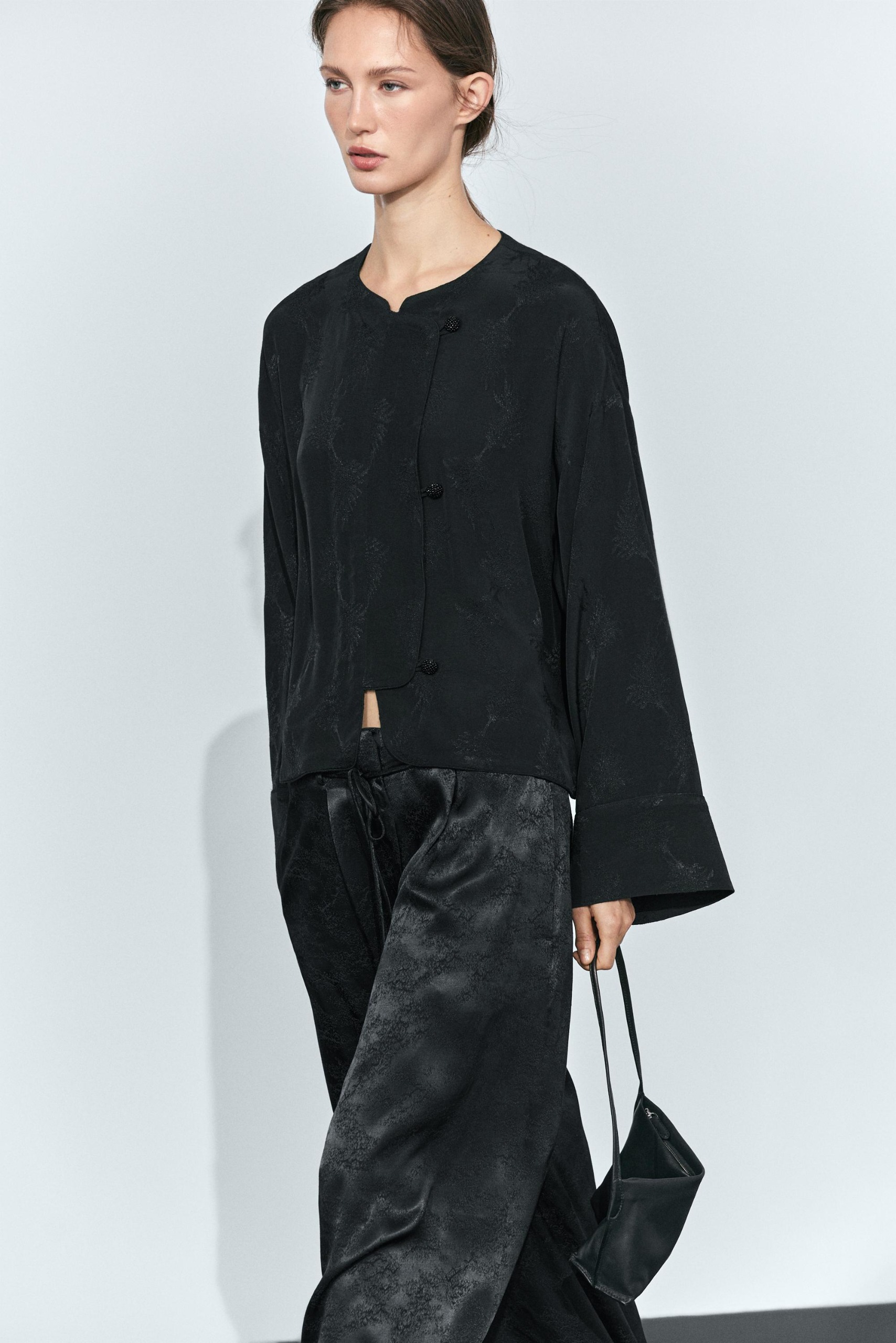 Cropped Jacquard Detail Jacket