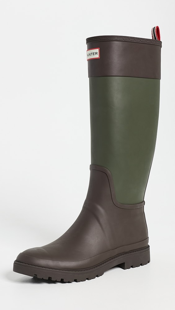 Nissa Tall Riding Rain Boots - Dark Green