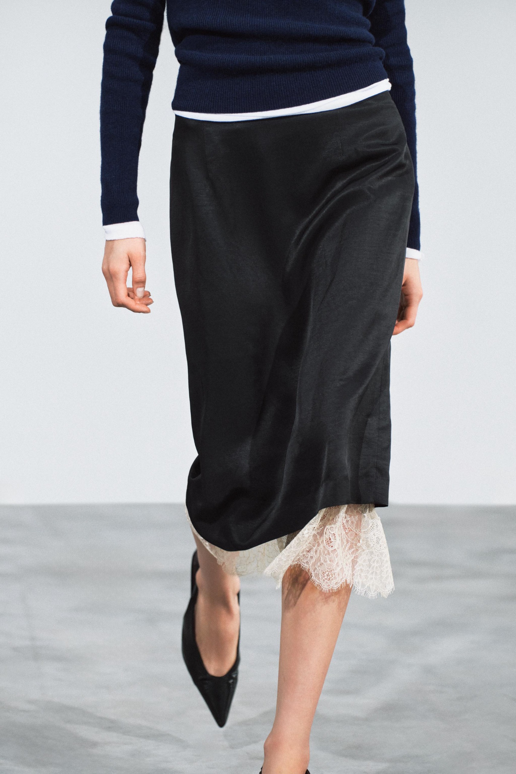 Zw Collection Lace Skirt - Black - Xs