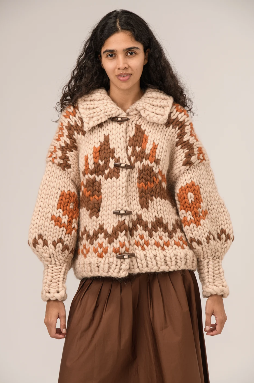 Hope Macaulay, Dala Horse Chunky Knit Cardigan