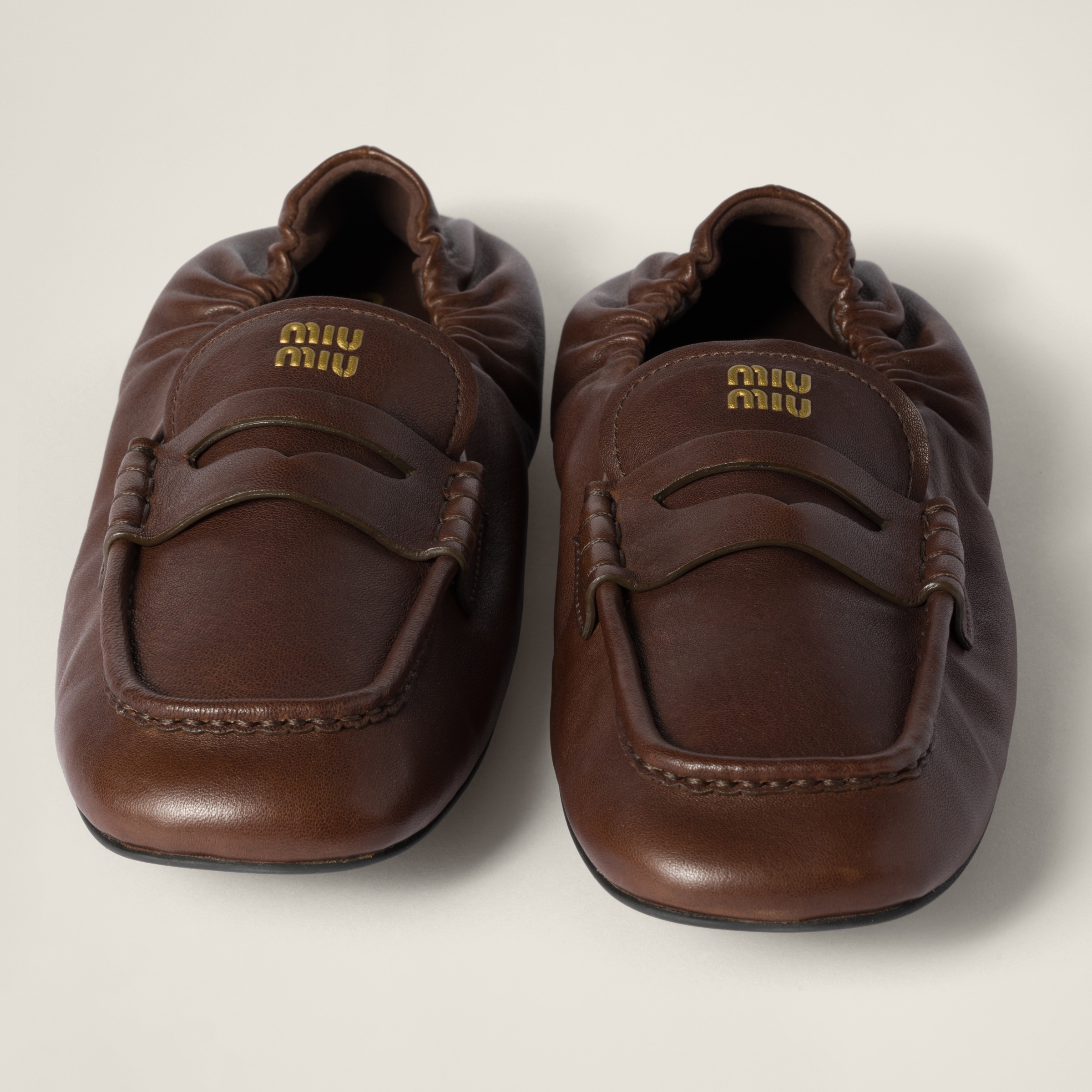Ruches Nappa Leather Loafers