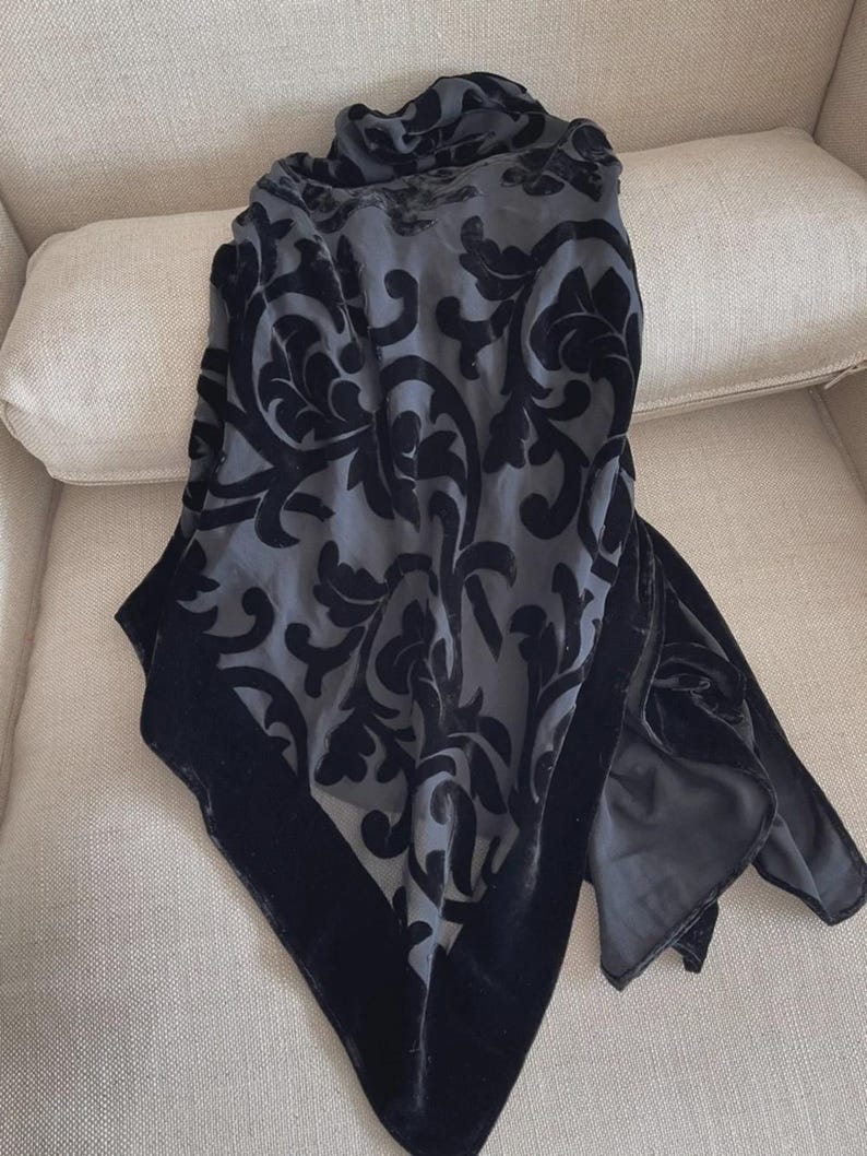 Idea Nuova Burnout Velvet Shawl Square Scarf