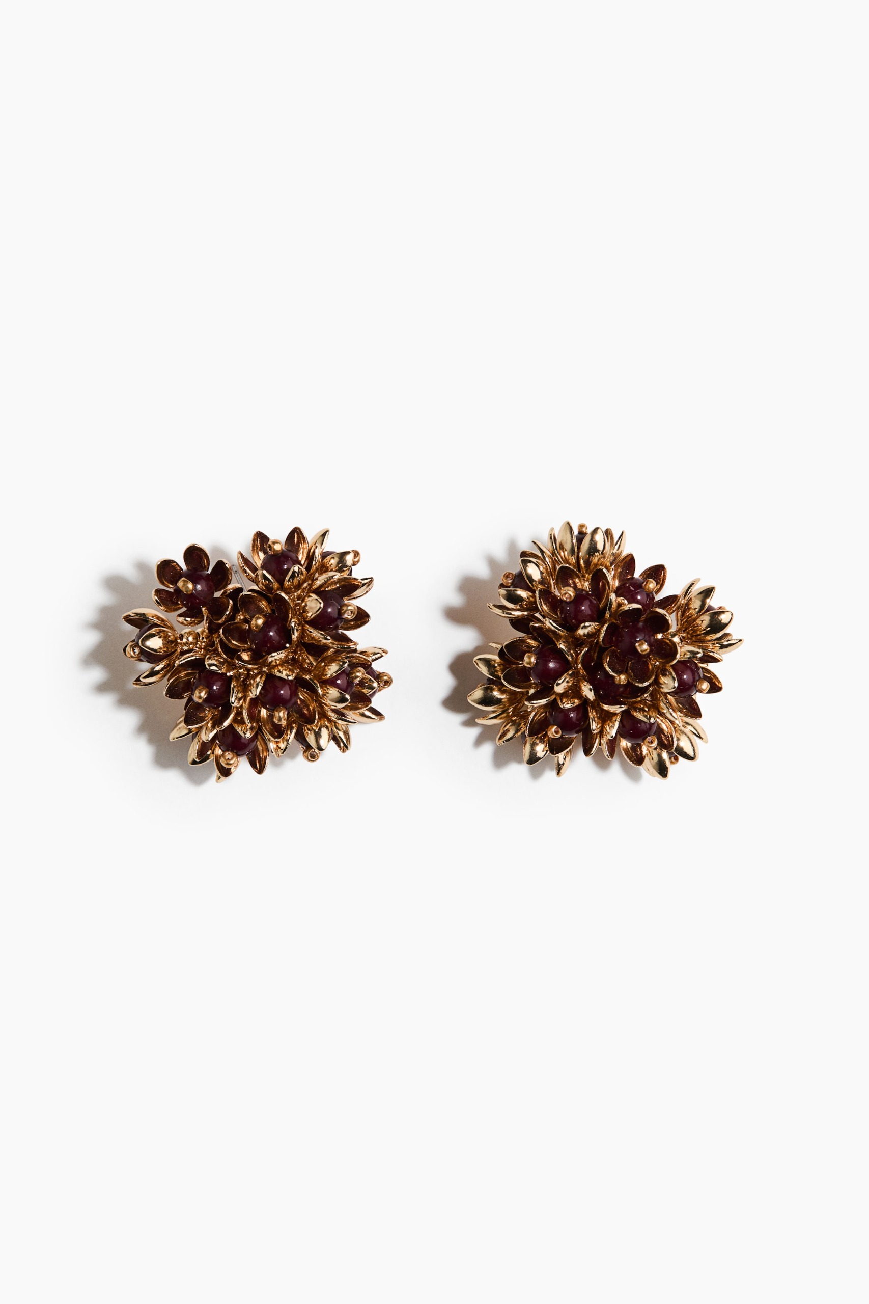 Flower-Detail Cluster Earrings