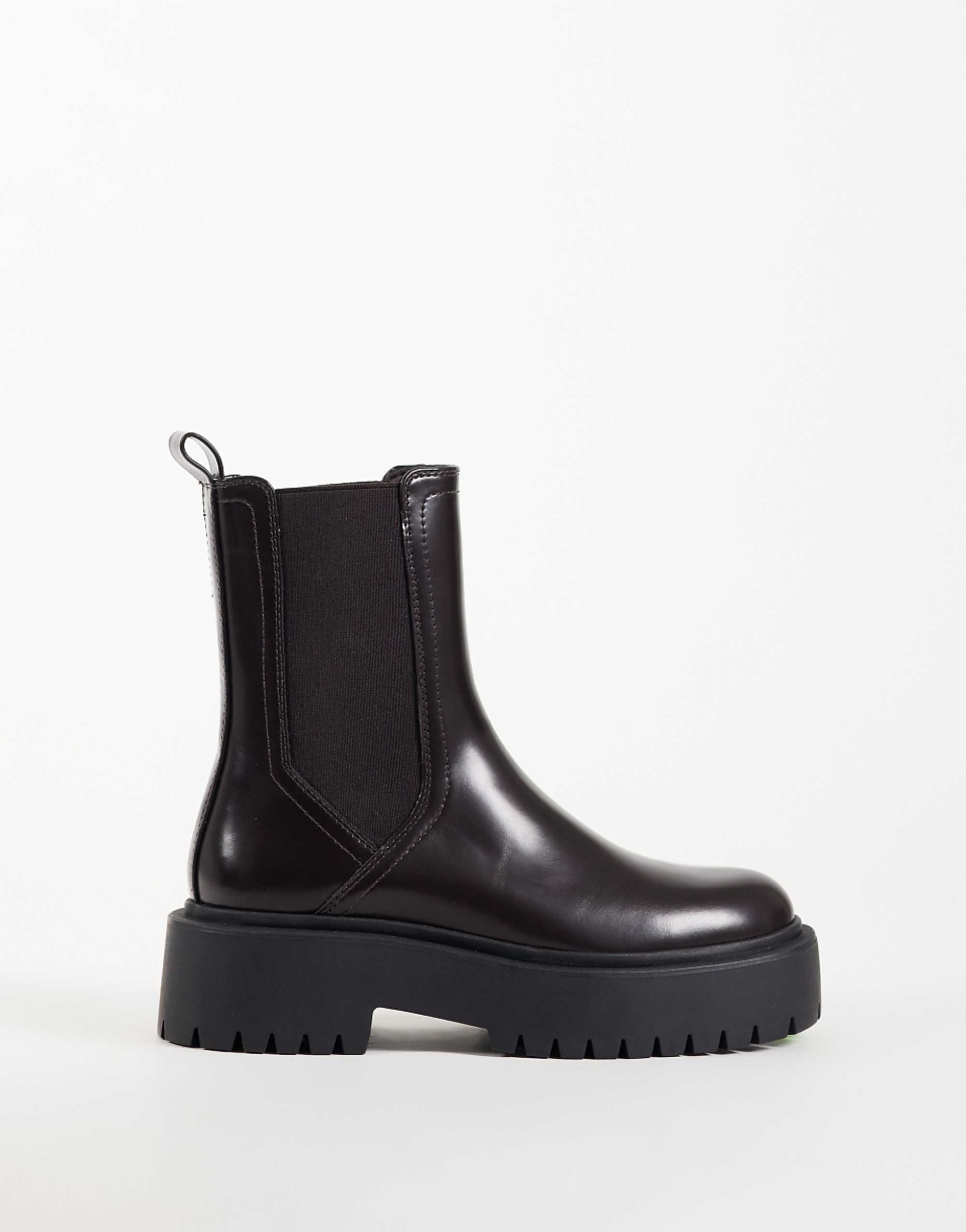 Asos Design Ashton Chunky Chelsea Boots in Chocolate