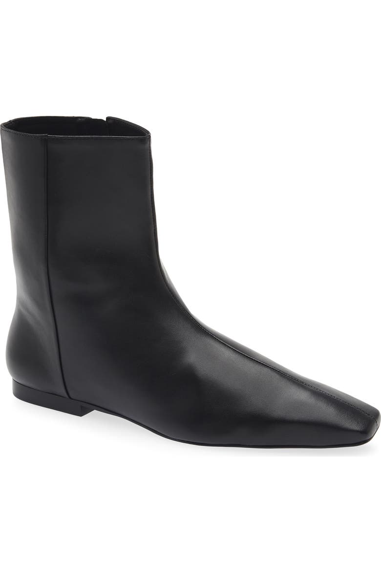 Remy Leather Flat Ankle Bootie
