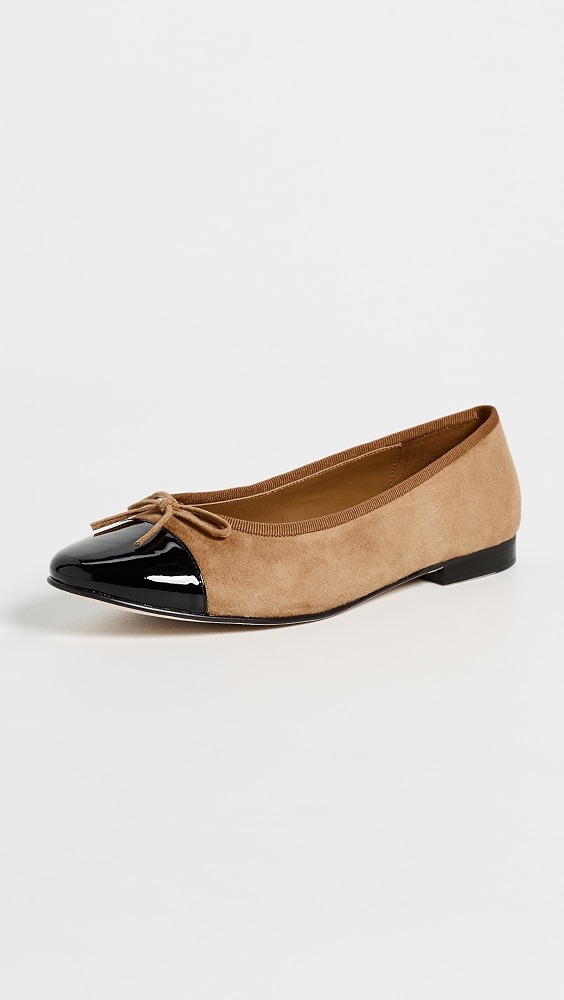 Arabesque Flats - Beige Suede Black Combo