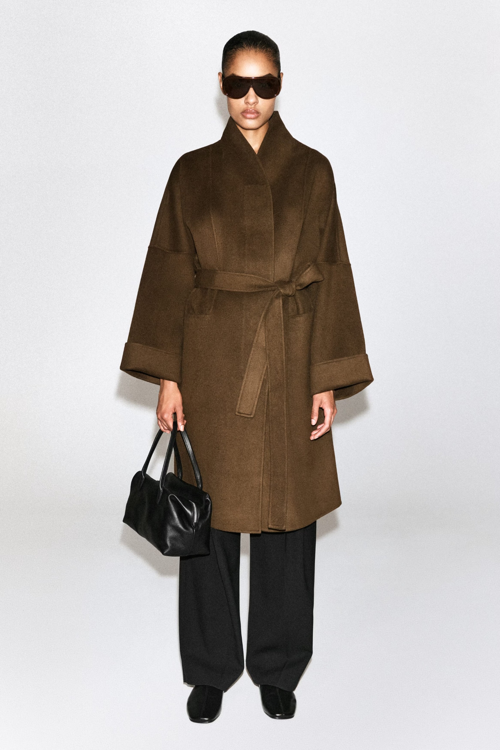 cos, Oversized Double-Faced Wool Shawl Coat