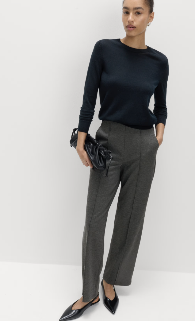 M&S, Jersey Twill Straight Leg Ankle Grazer Trousers