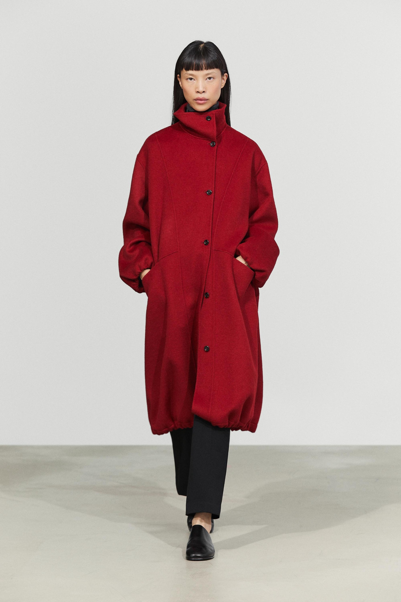 Massimo Dutti, Funnel-Neck Coat
