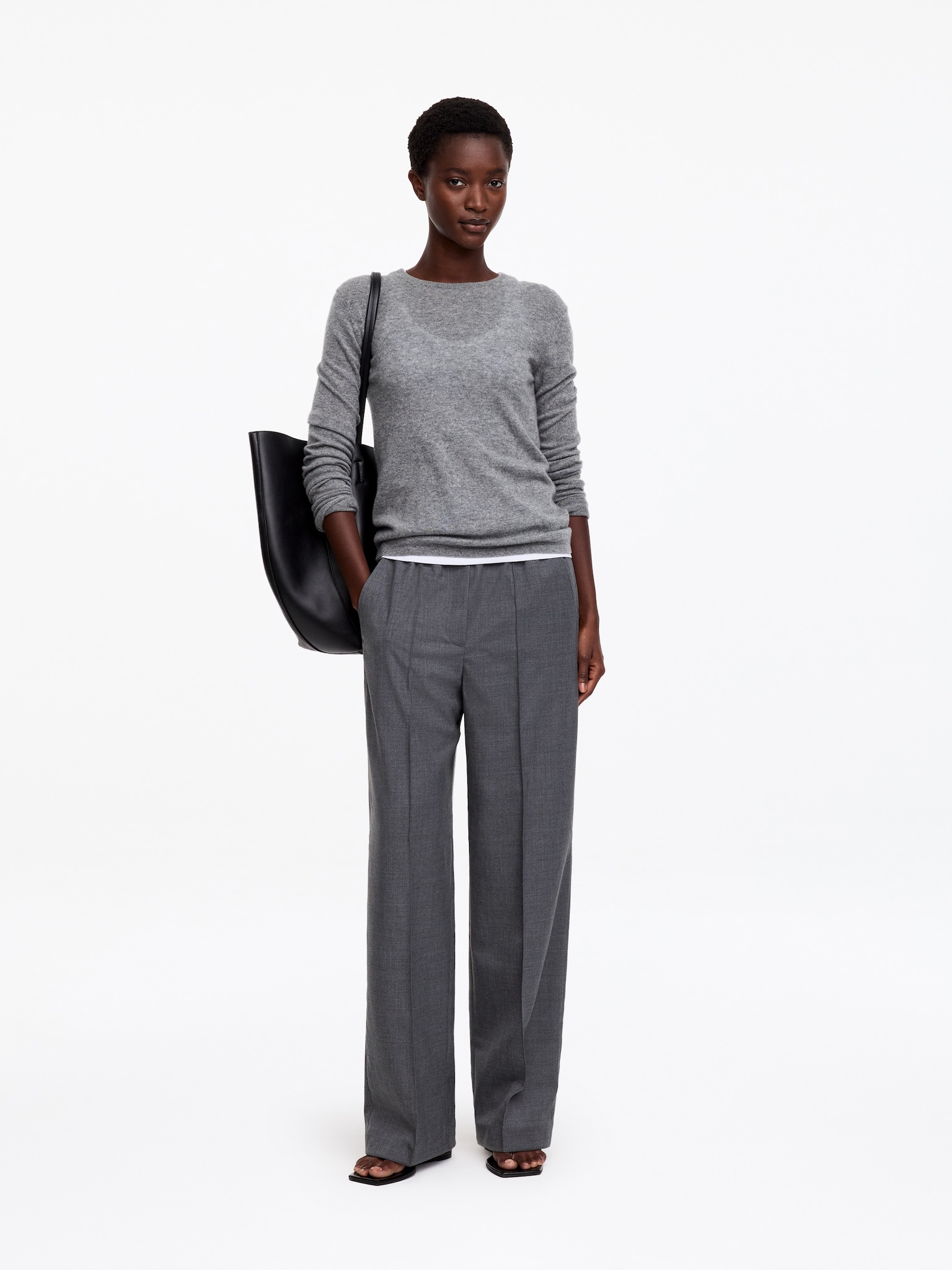 Elastic Waist Tailored Trousers