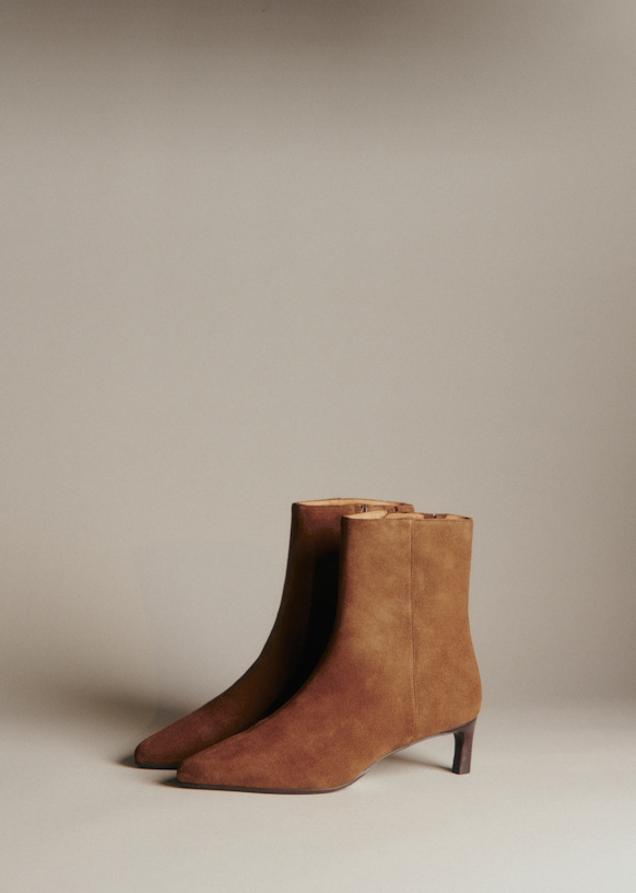 Garance Ankle Boots - Coffee - Bovine Leather - S&eacute;zane