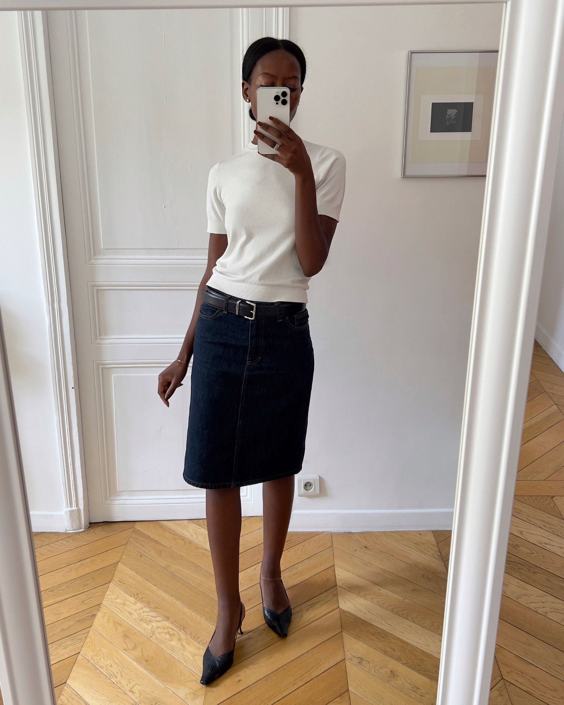 knee length skirt outfit ideas