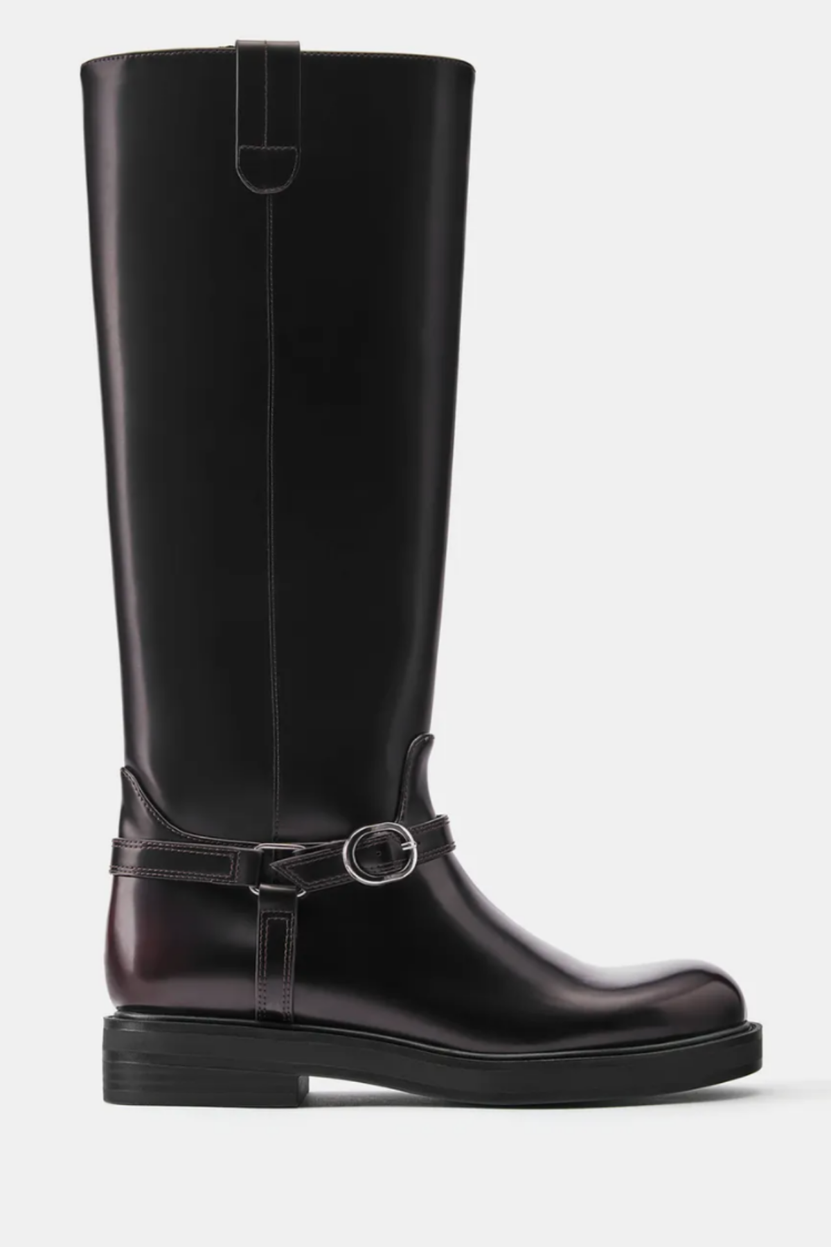 Pull and Bear, Flat buckle high boots