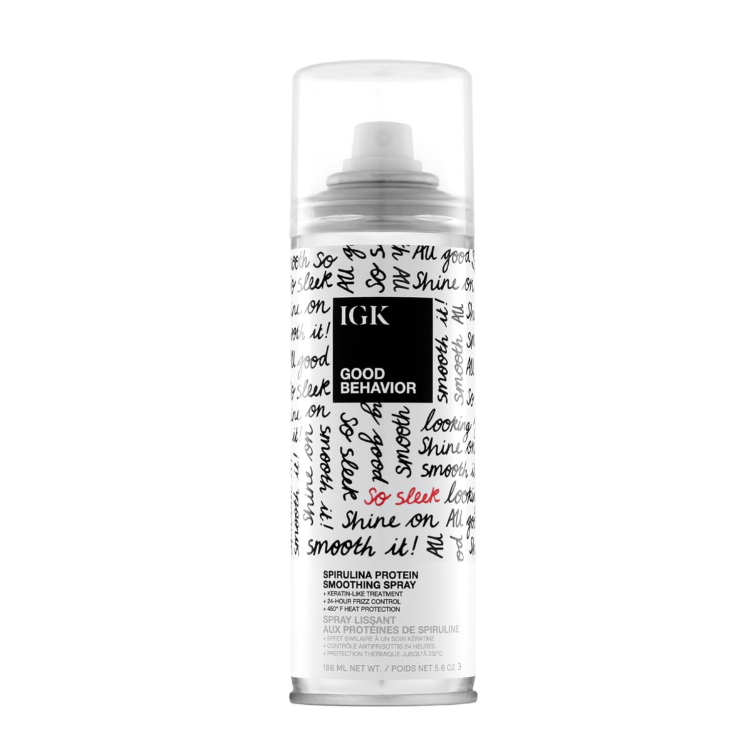 IGK, Igk Good Behavior Spirulina Protein Smoothing Spray, Heat Protectant, 5.6oz