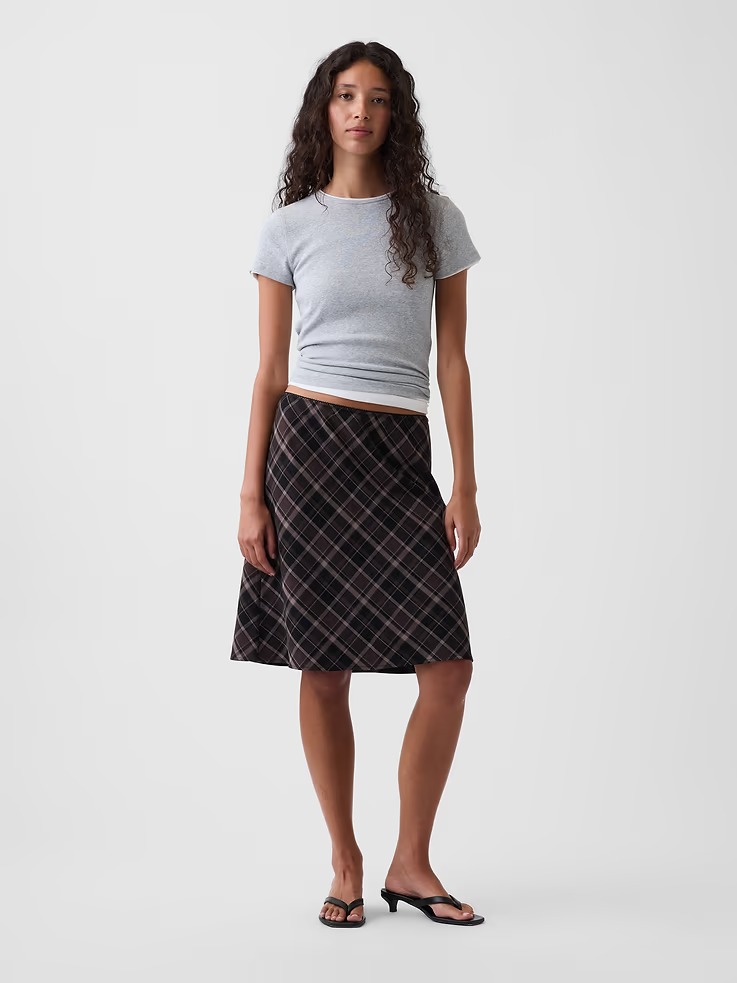Gap, Plaid Easy Knee-Length Skirt