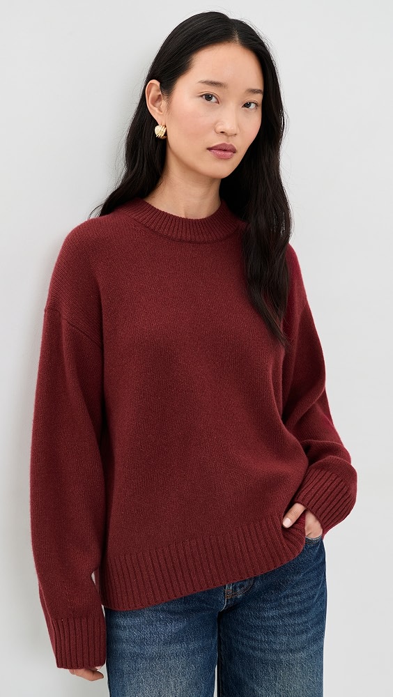Cove Cashmere Oversized Crew Pullover - Chianti