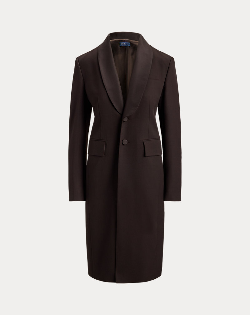Two Button Silk Lapel Wool Tuxedo Blazer
