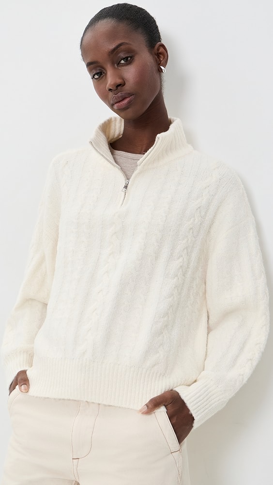 West Quarter Zip Sweater - Ivory
