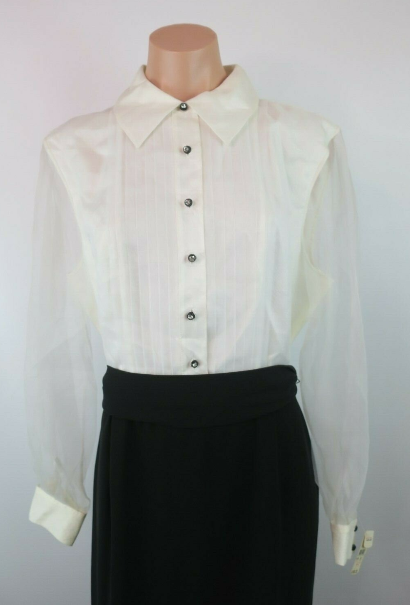 Talbots, Sheer Sleeve Tuxedo Trim