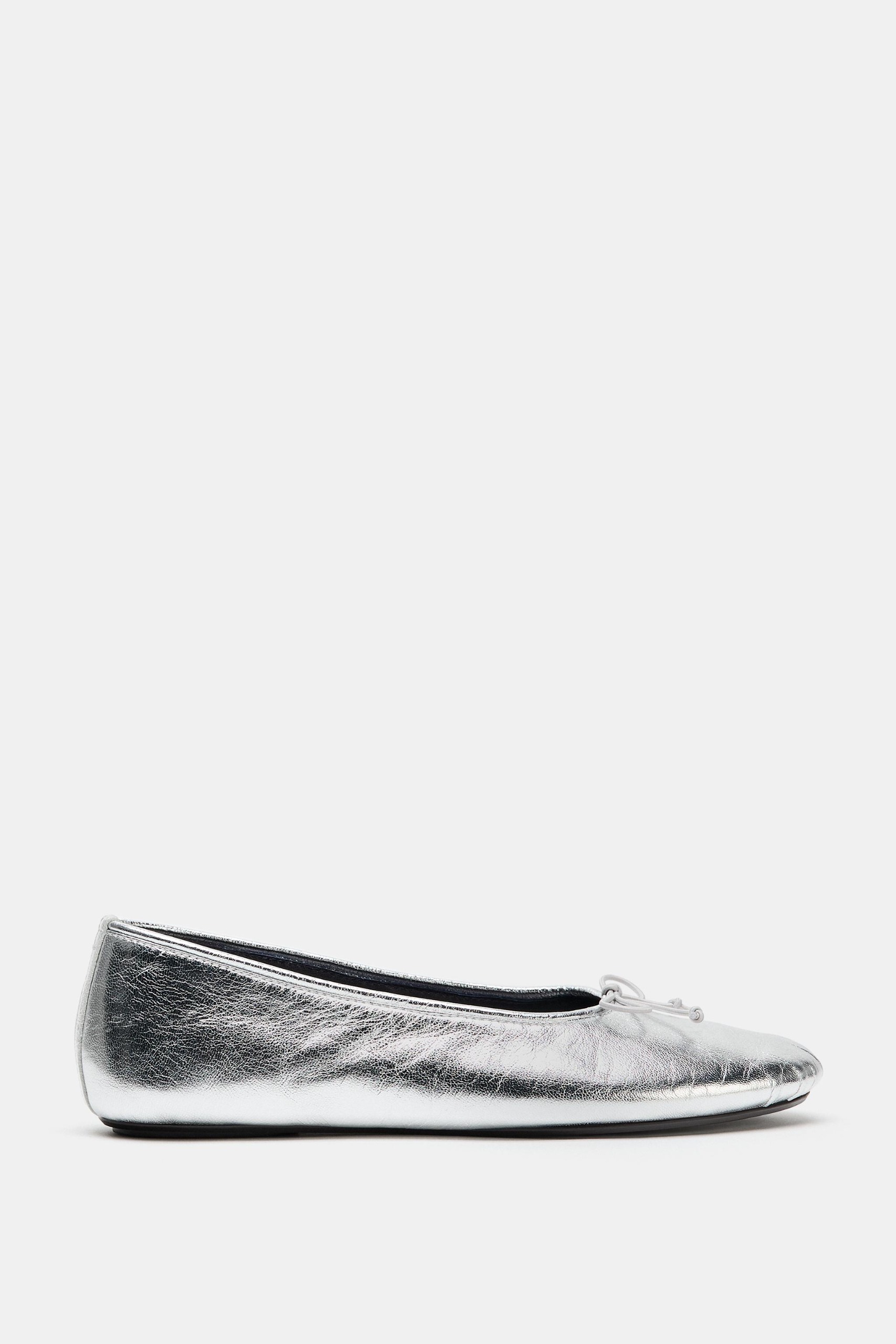 Limited Edition Leather Ballet Flats - Silver - 6