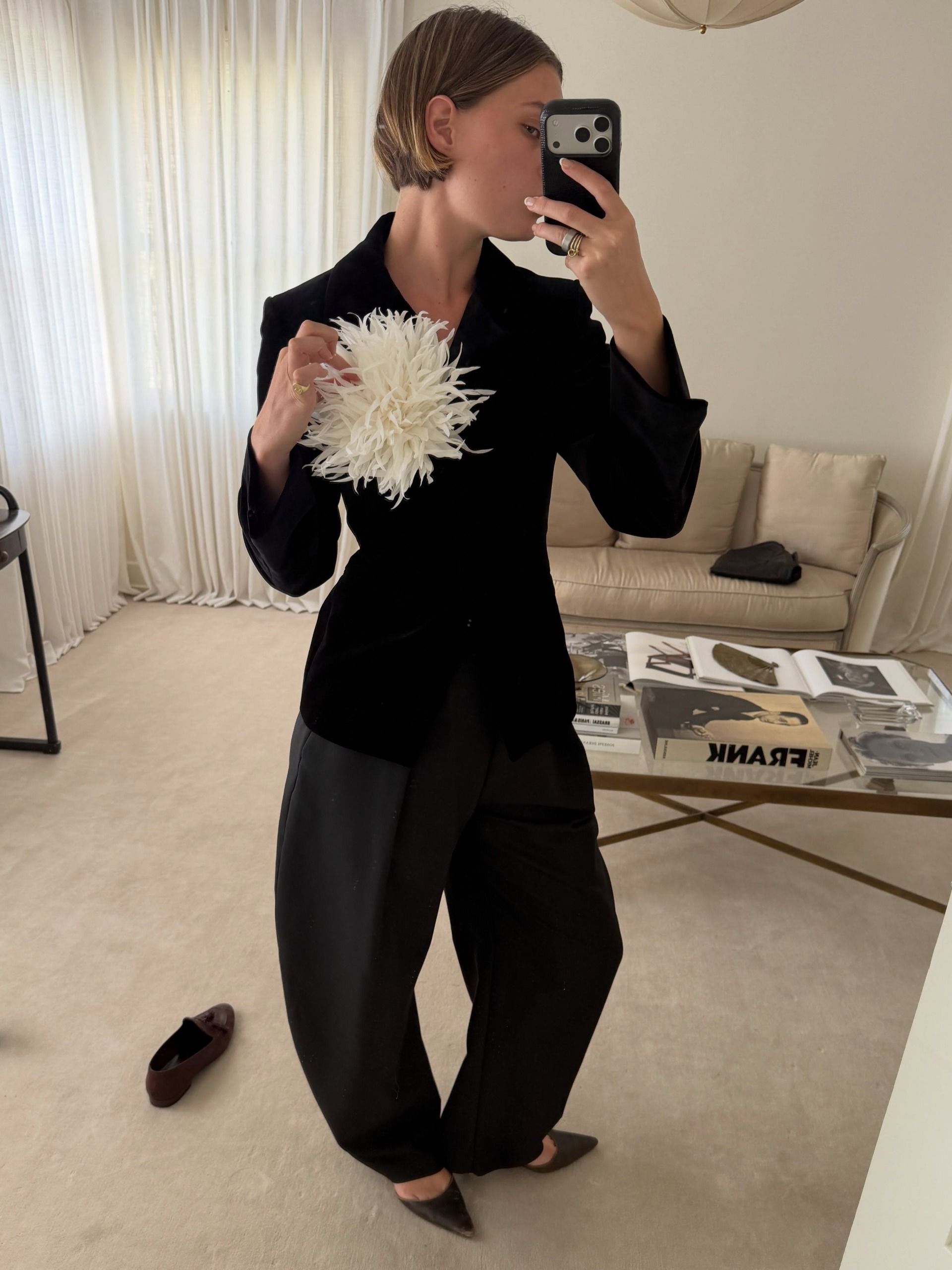 Christie Tyler wearing a polished fall outfit.