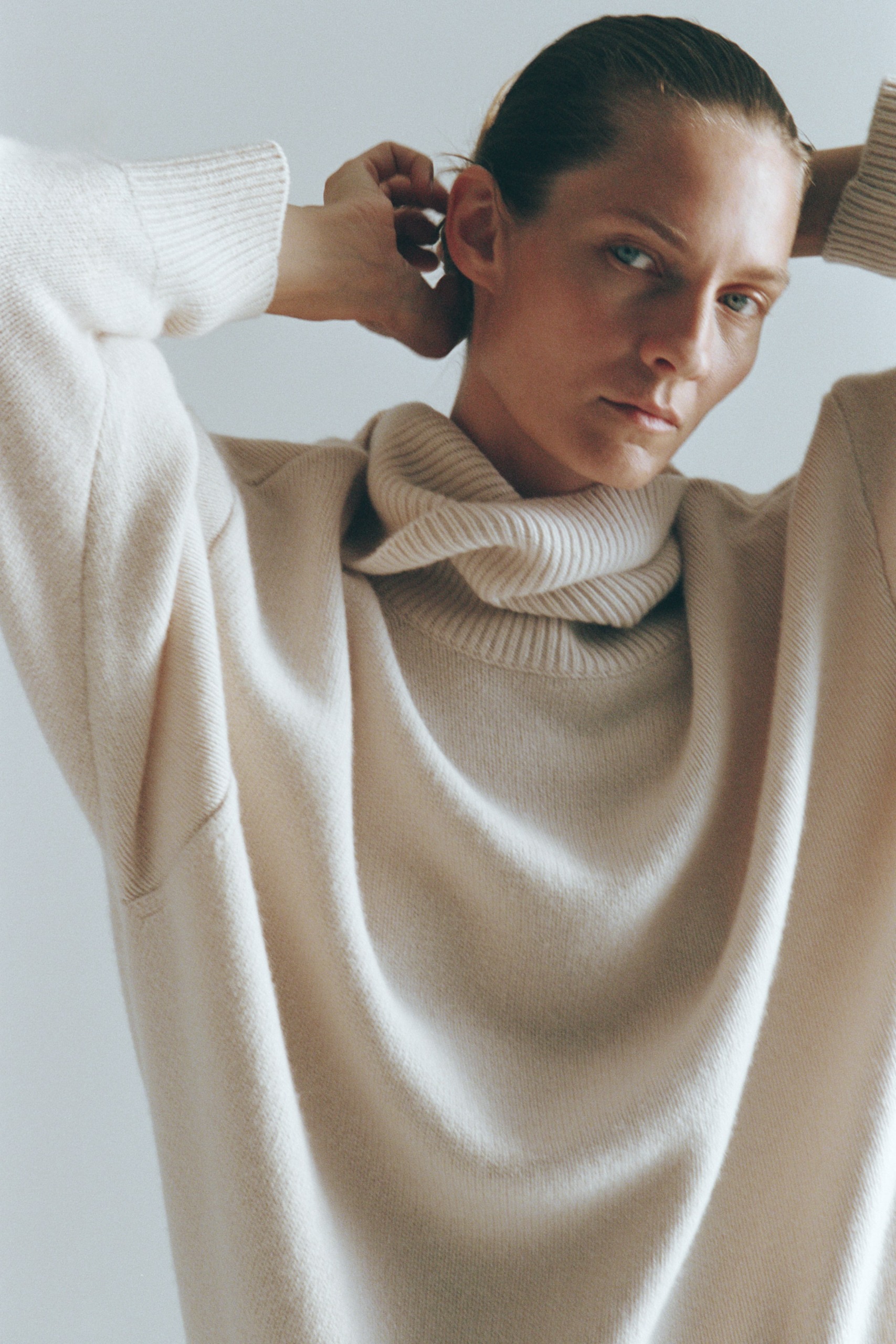 Cashmere-Blend Polo-Neck Jumper