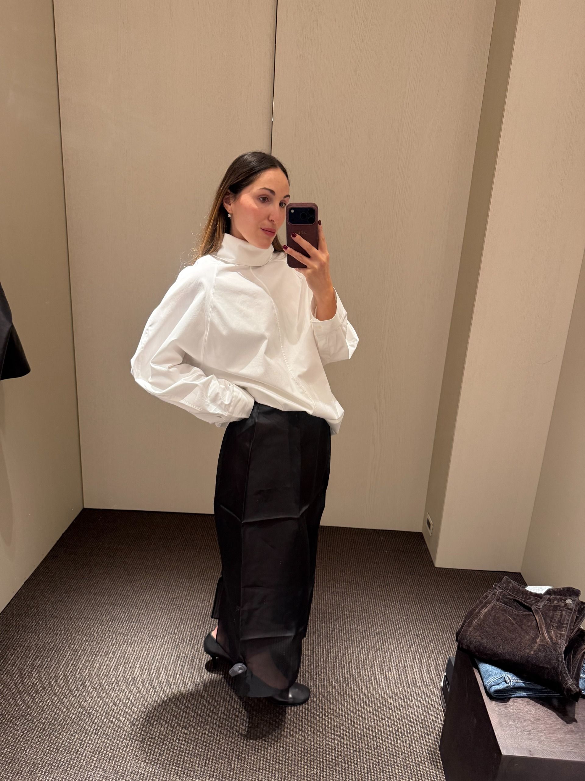 Anna LaPlaca wearing Massimo Dutti clothing at the new NYC flagship store