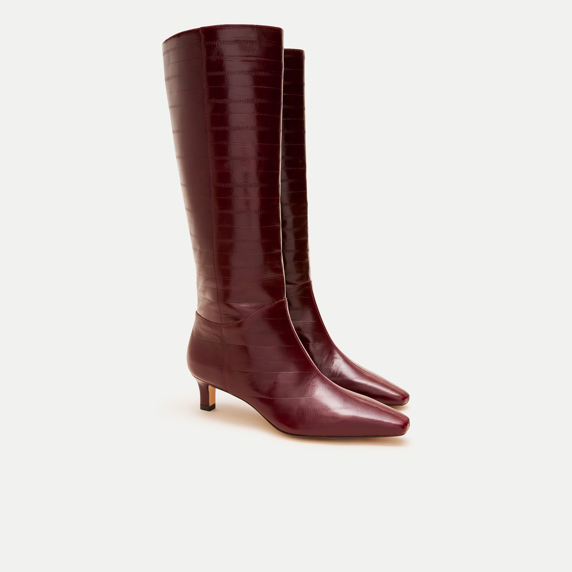 Sylvie Knee-High Boots in Eel-Embossed Leather
