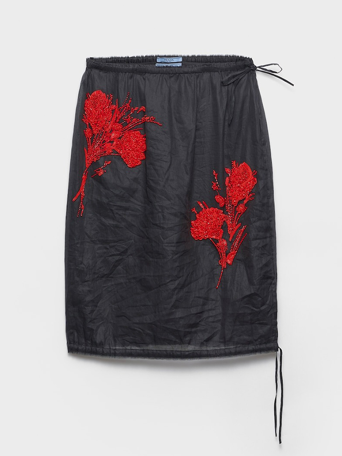 Prada, Embroidered Midi Skirt
