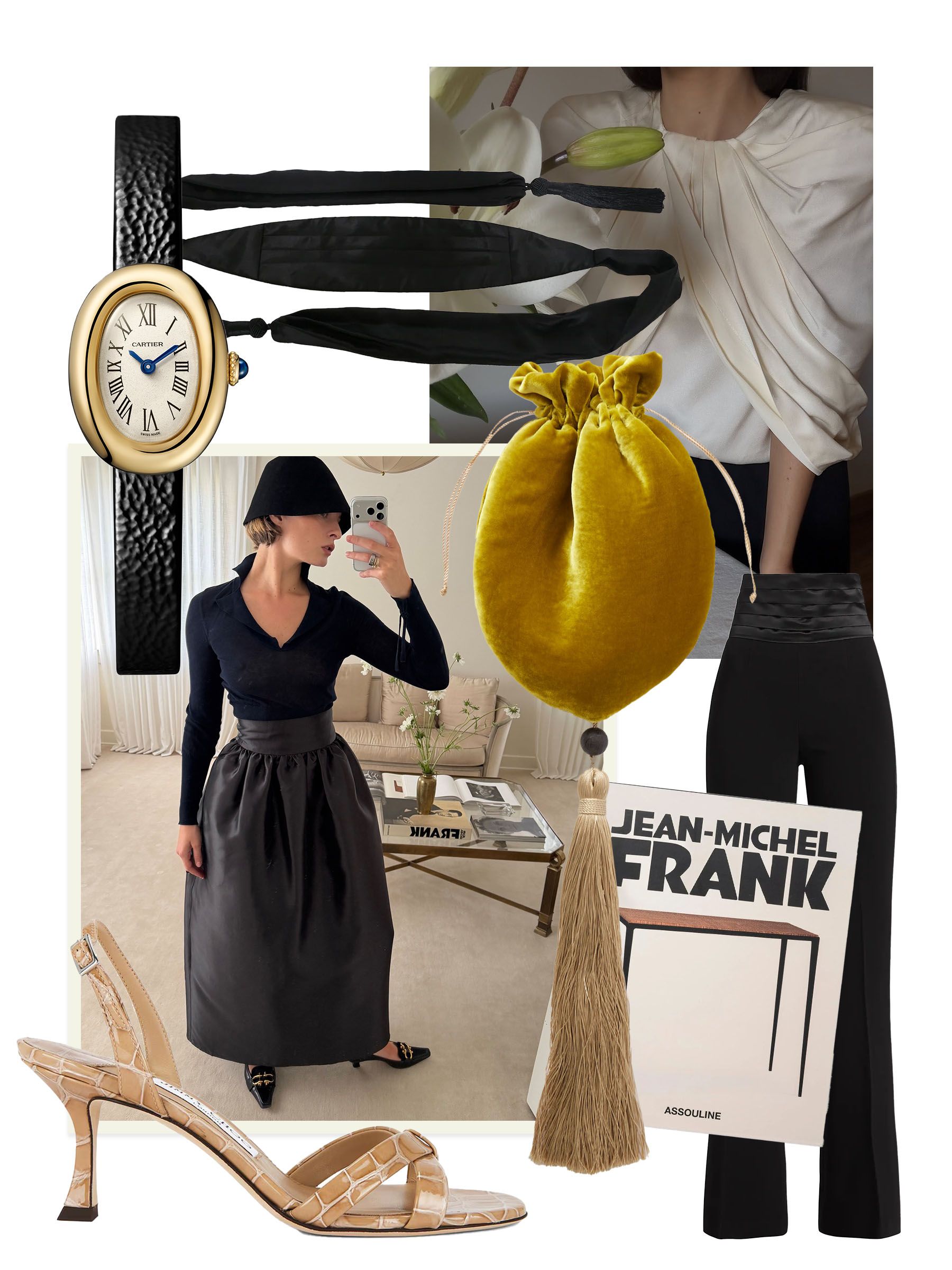 a collage curation of fashion and home products
