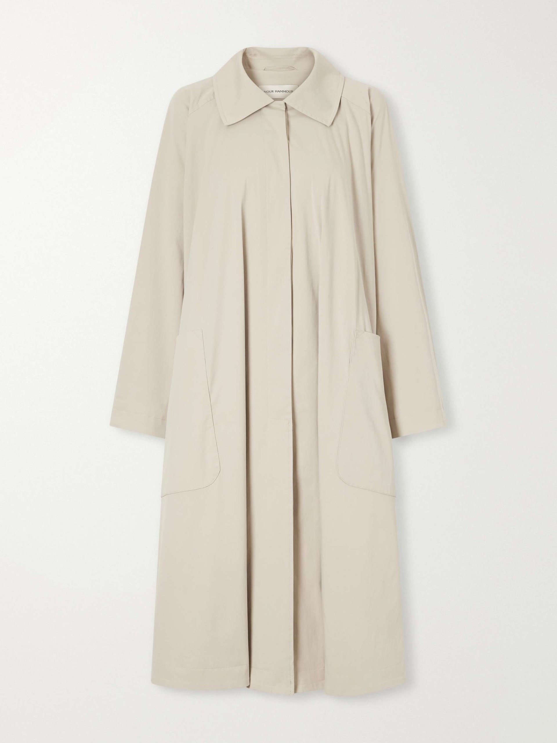Jane Graceful Pleated Cotton-Blend Coat
