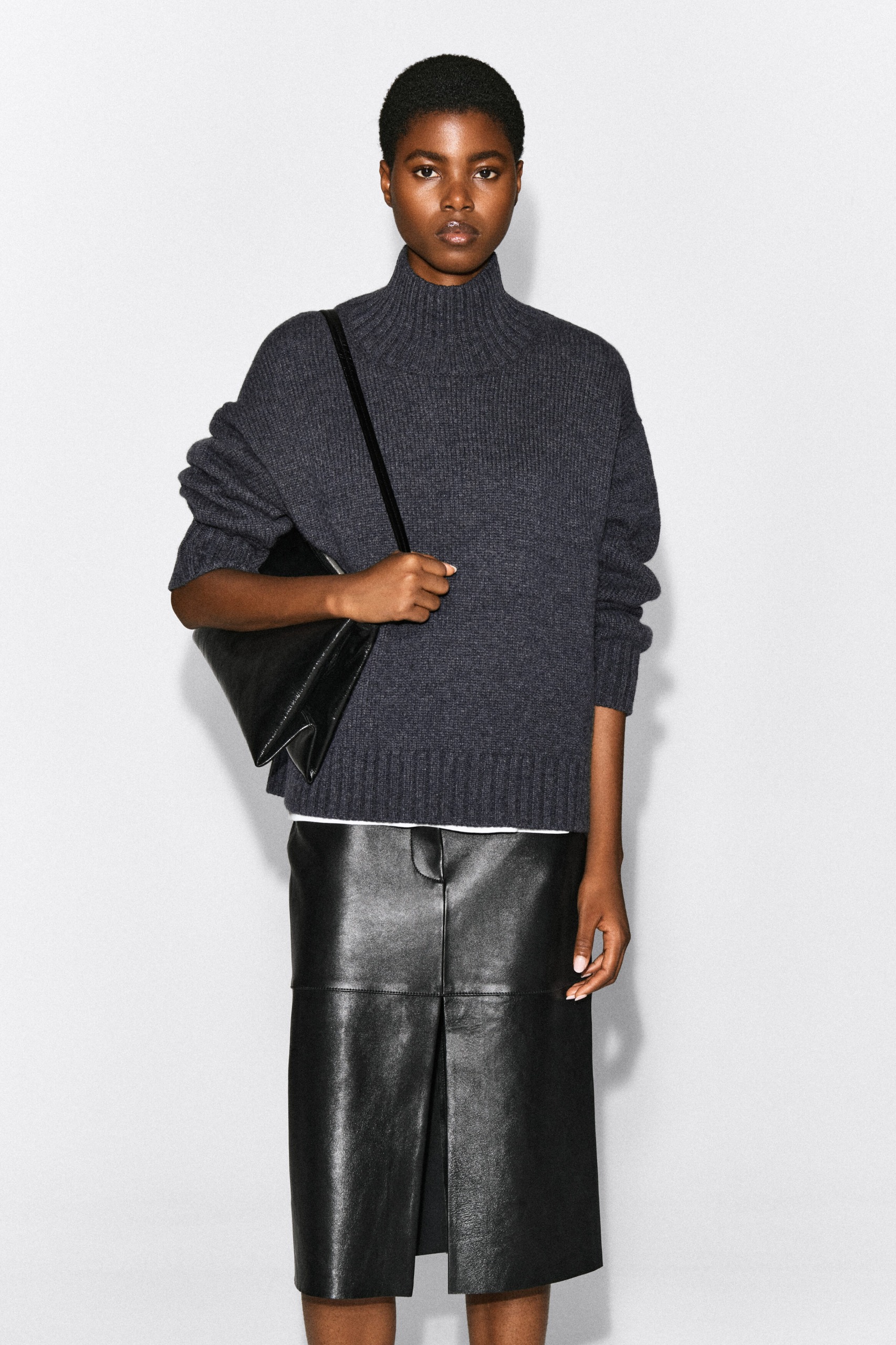 Chunky Pure Cashmere Funnel-Neck Jumper