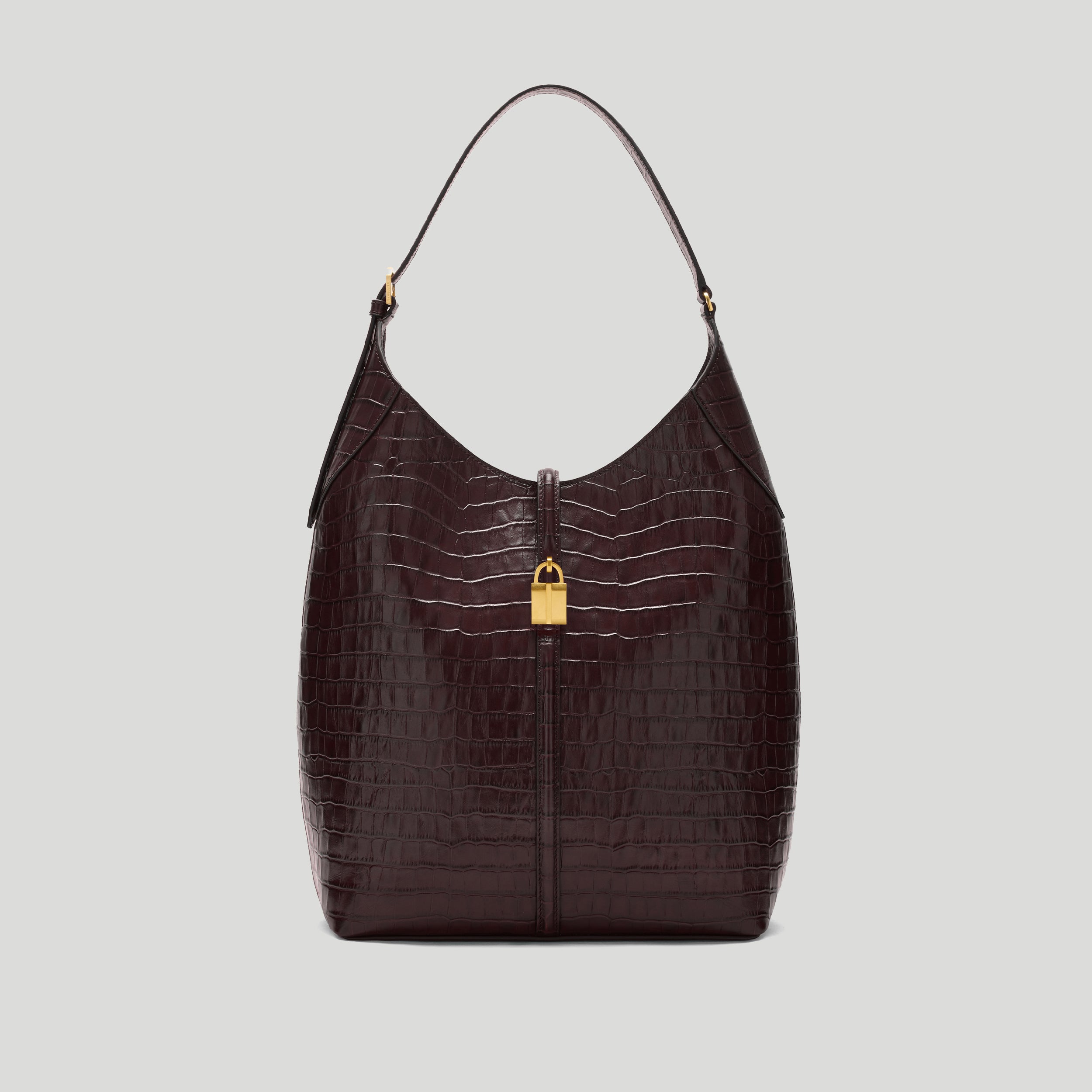 Taylor Hill X the Large Siena Bucket | Burgundy Croc-Effect | Demellier