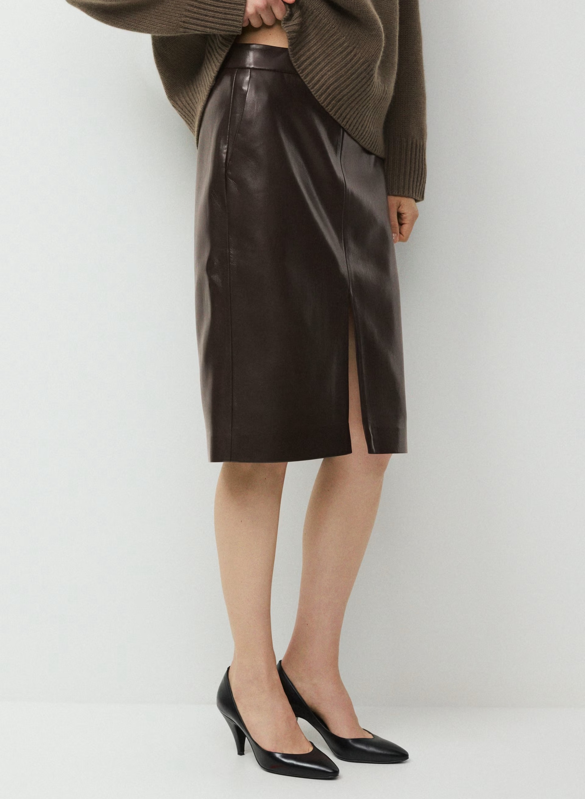 Aperture Skirt in Unreal Leather