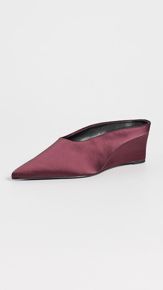 Satin Pointed Gala Wedges - Bordeaux