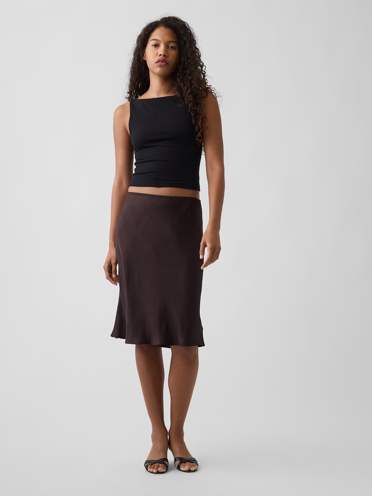Gap, Satin Bias-Cut Skirt
