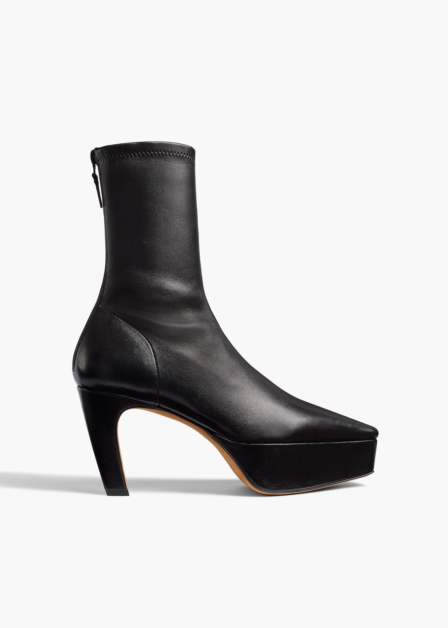 Arizona Mid-Calf Platform Boot in Black Leather - 35 / Black / Upper100%llsole100%cl