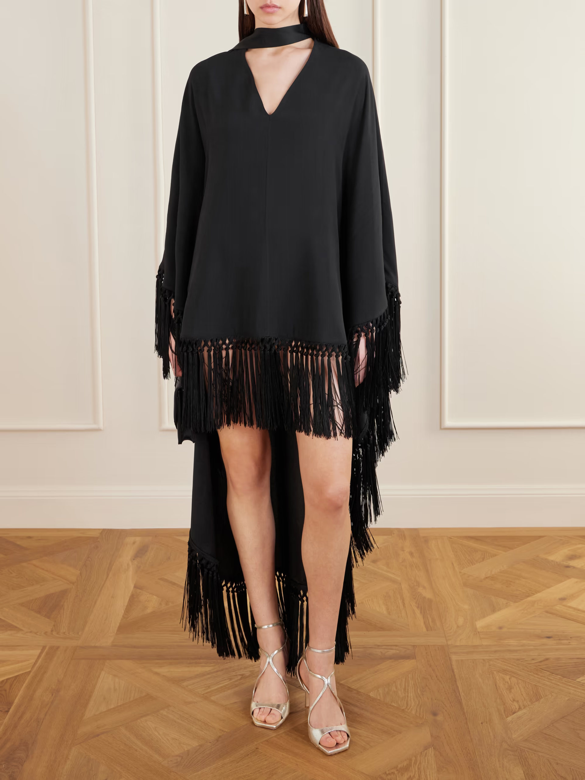 TALLER MARMO, Cecil fringed crepe kaftan