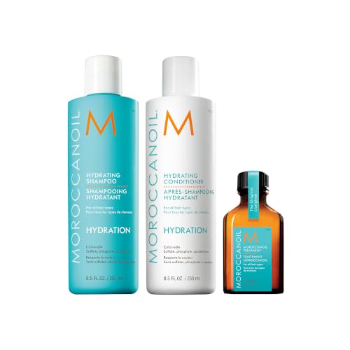 Moroccanoil Hydrate & Shine Hair Set | Shampoo, Conditioner & Treatment Set