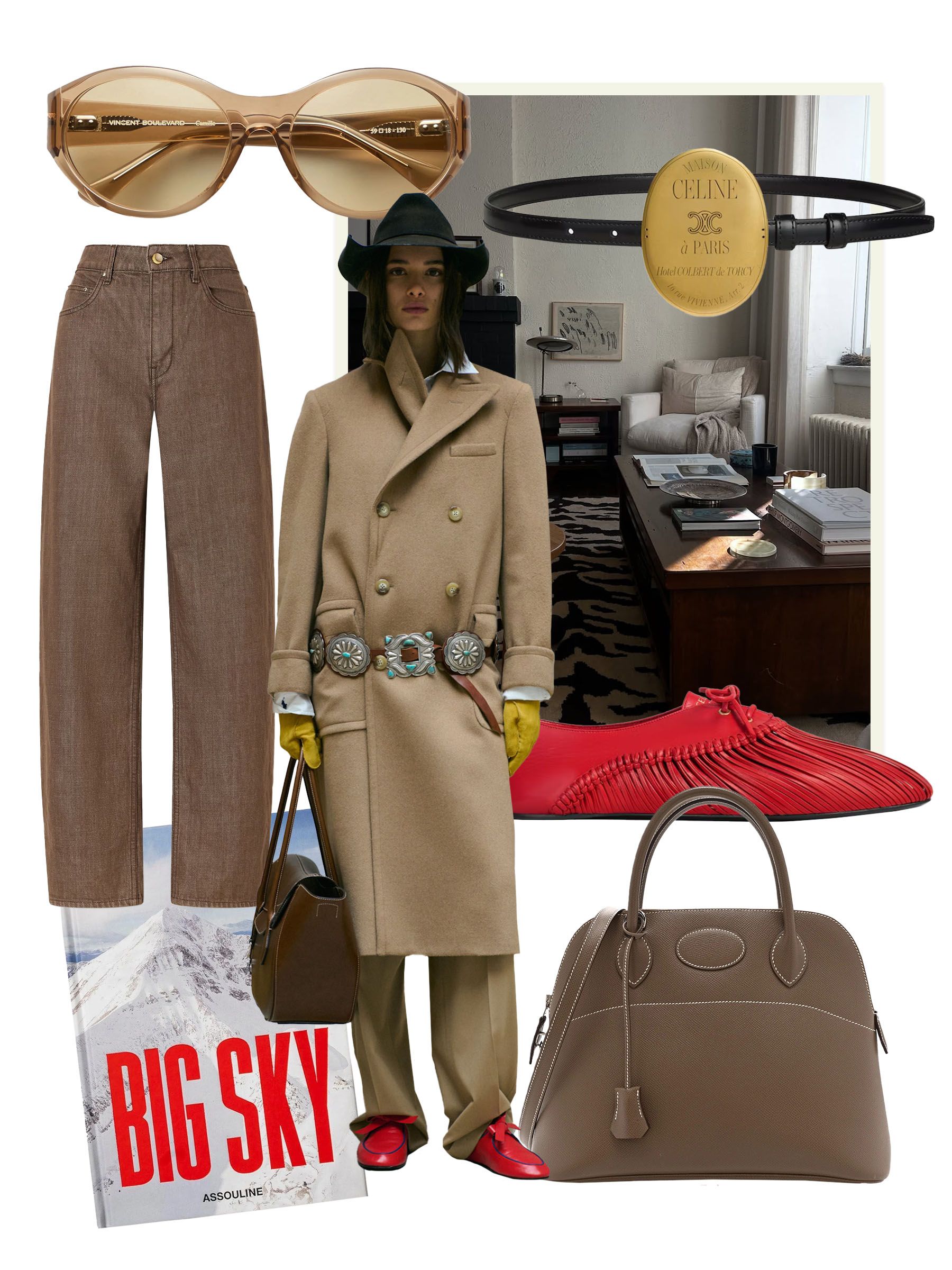 a collage curation of fashion and home products