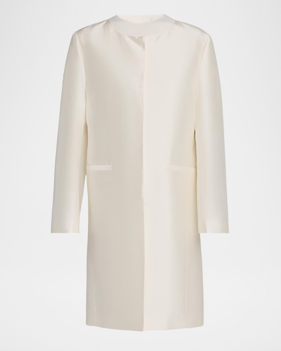 Silk Collarless Coat
