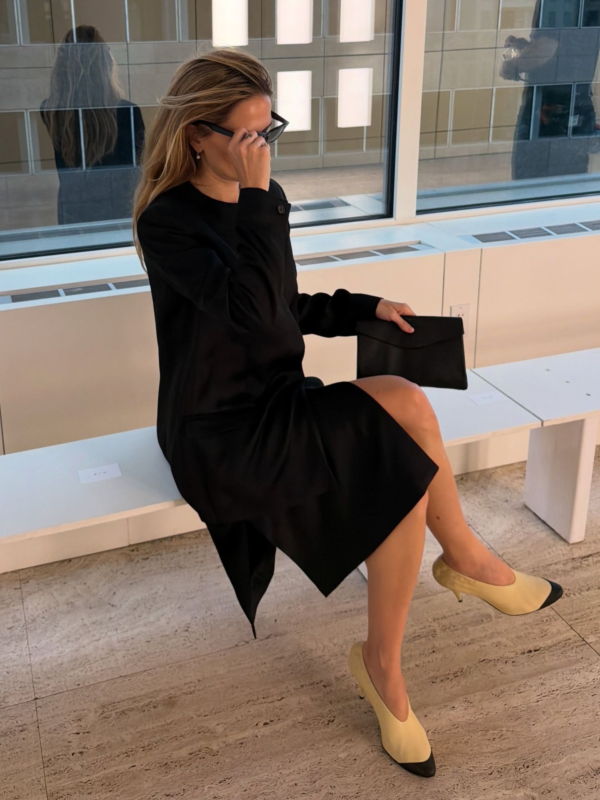 Eliza Huber wearing a polished fall outfit.