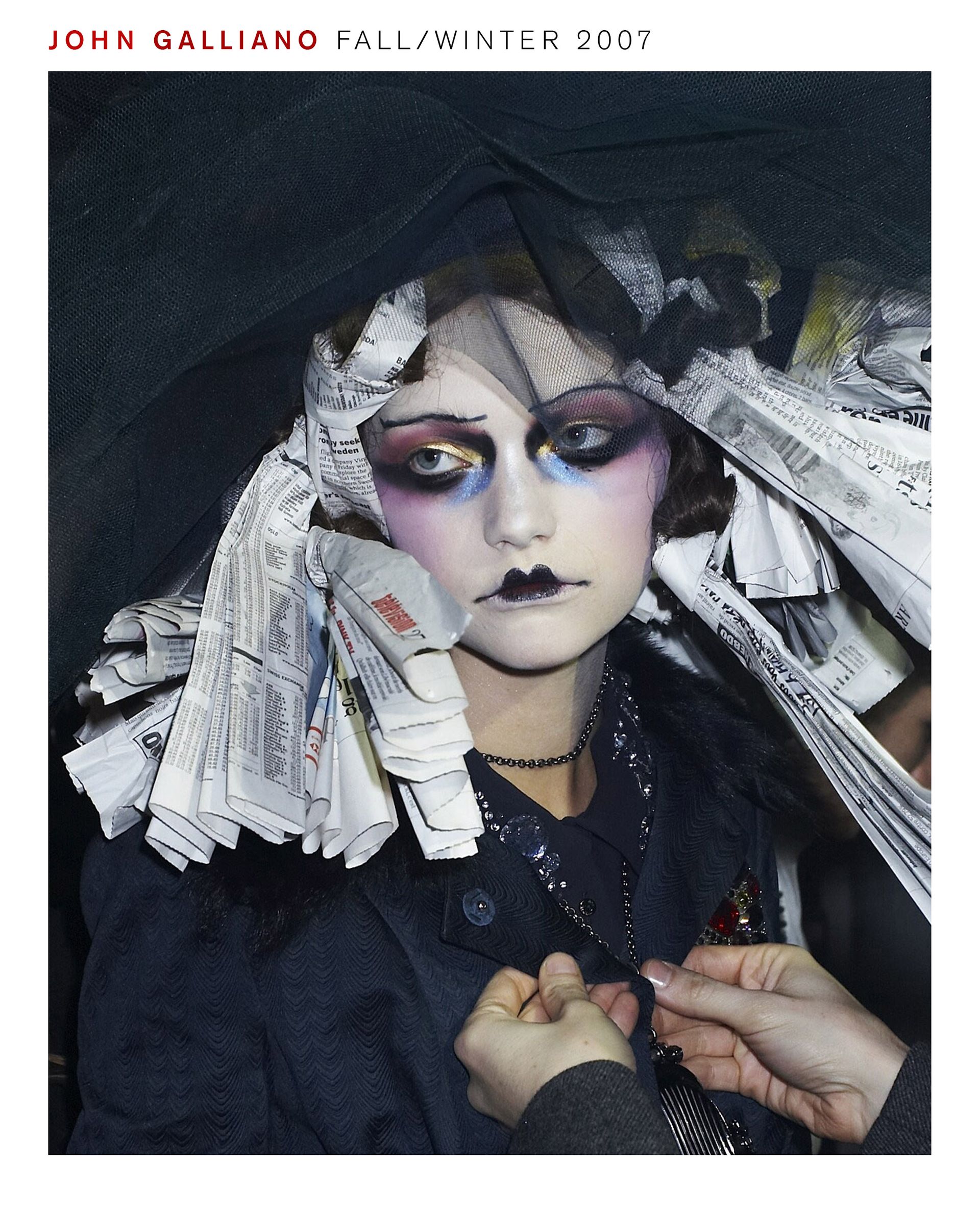 Model wearing Pat McGrath makeup look for John Galliano fall/winter 2007 show.