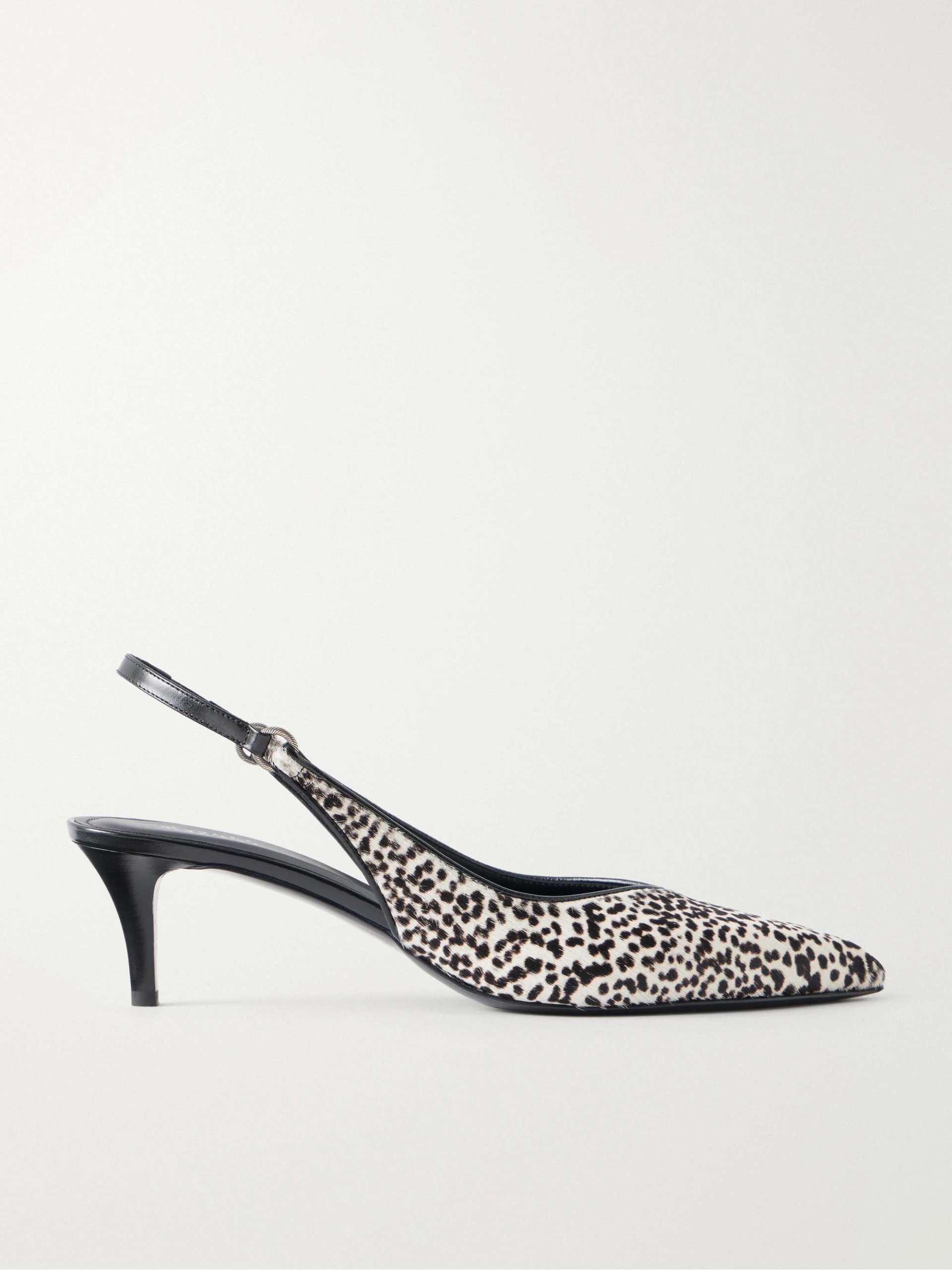Polyn Animal-Print Calf Hair Slingback Pumps