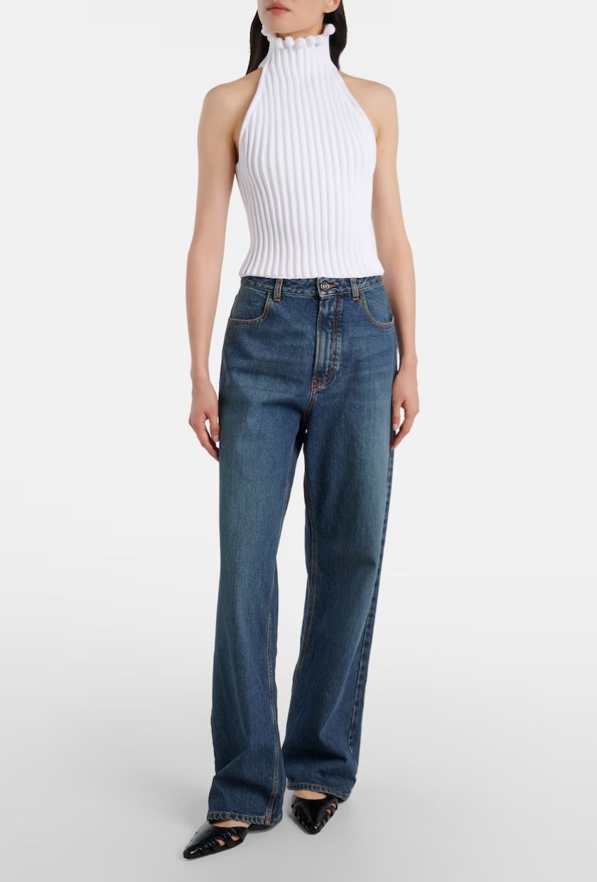Ala&iuml;a, Low-Rise Straight Jeans