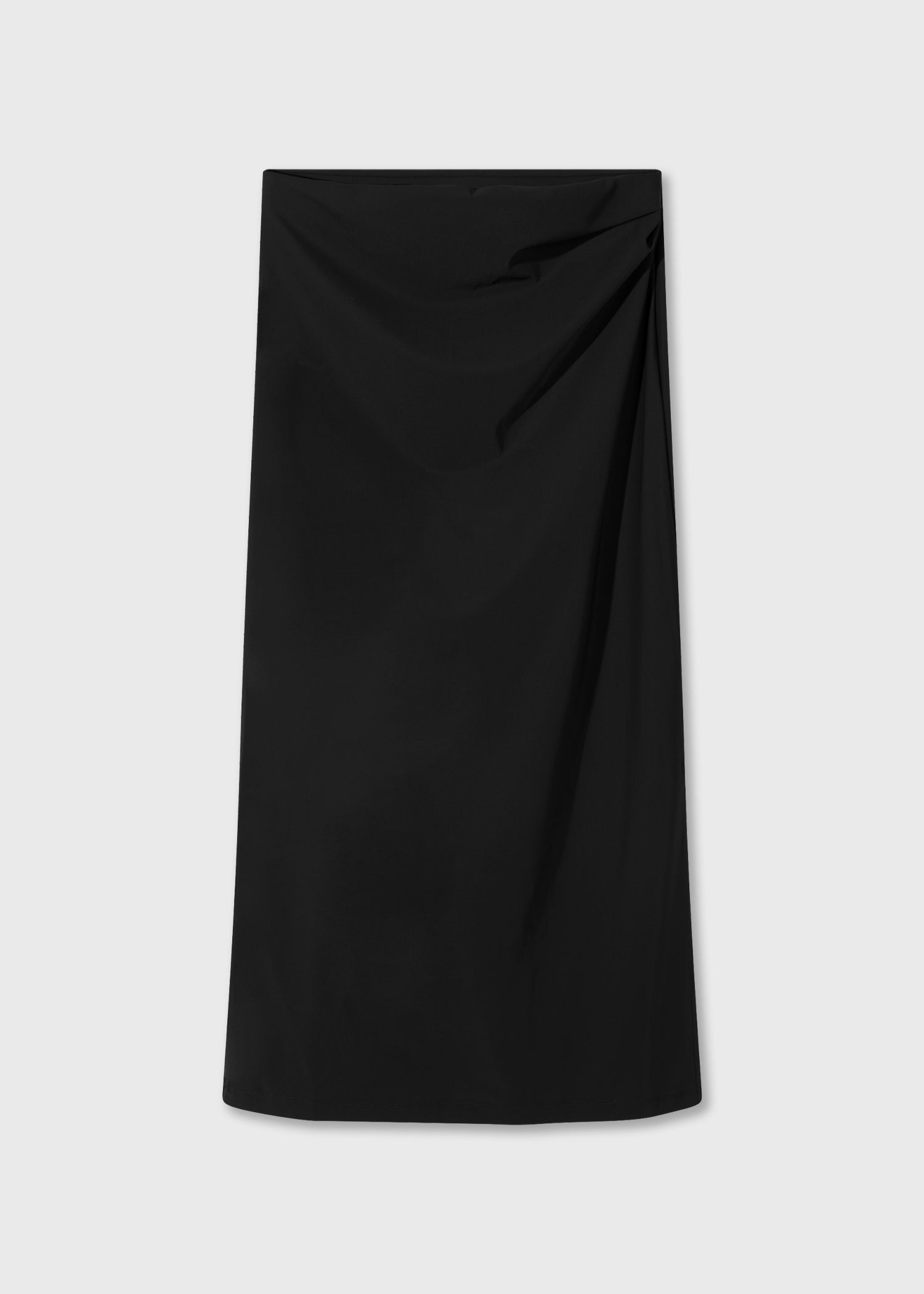 Asymmetric Midi Skirt, Black - Xxs