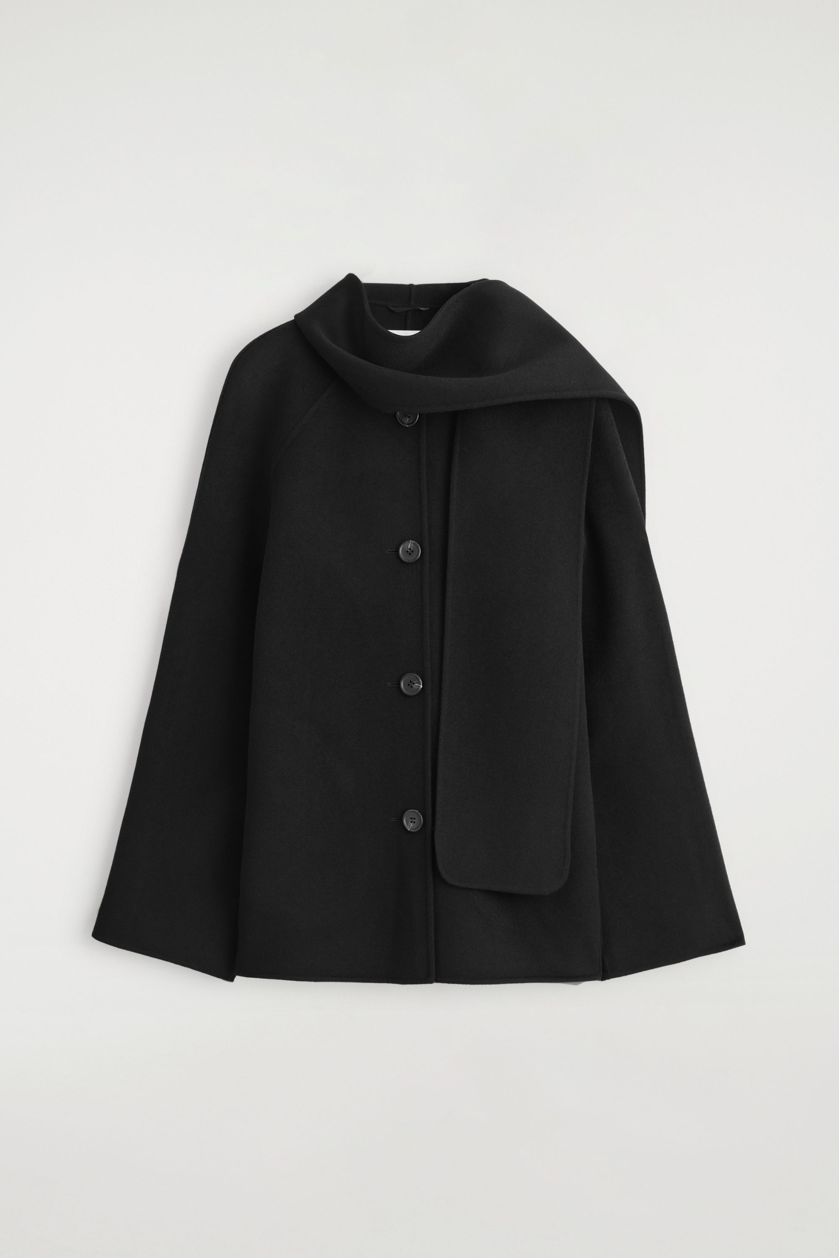 Double-Faced Wool Scarf Short Jacket