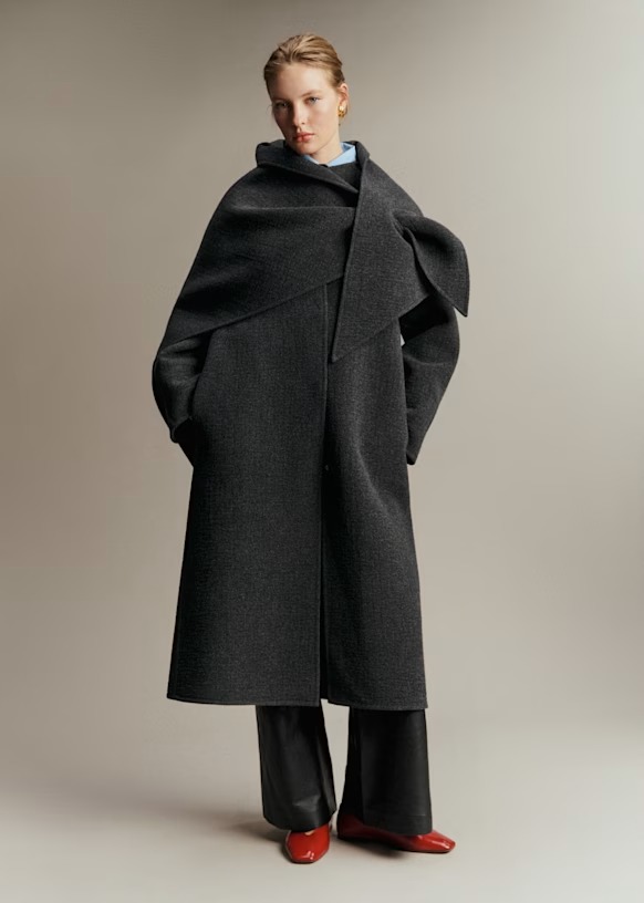 S&eacute;zane scarf coat.