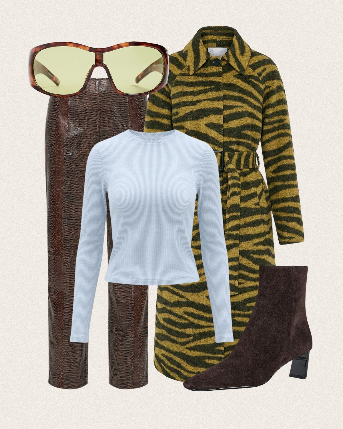 Outfit collage with Shopbop clothing and accessories.